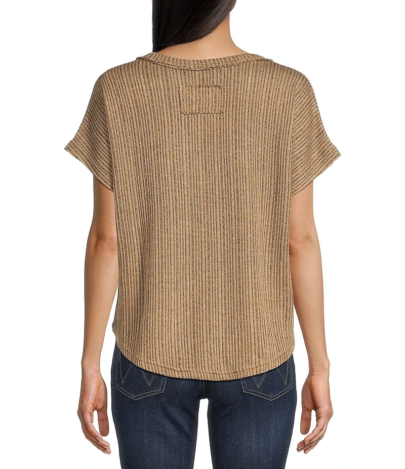 Blu Pepper V-Neck Short Sleeve Knit Sweater Top
