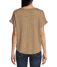 Blu Pepper V-Neck Short Sleeve Knit Sweater Top