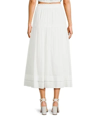 Blu Pepper Tie-Front Lace-Trimmed Midi Skirt