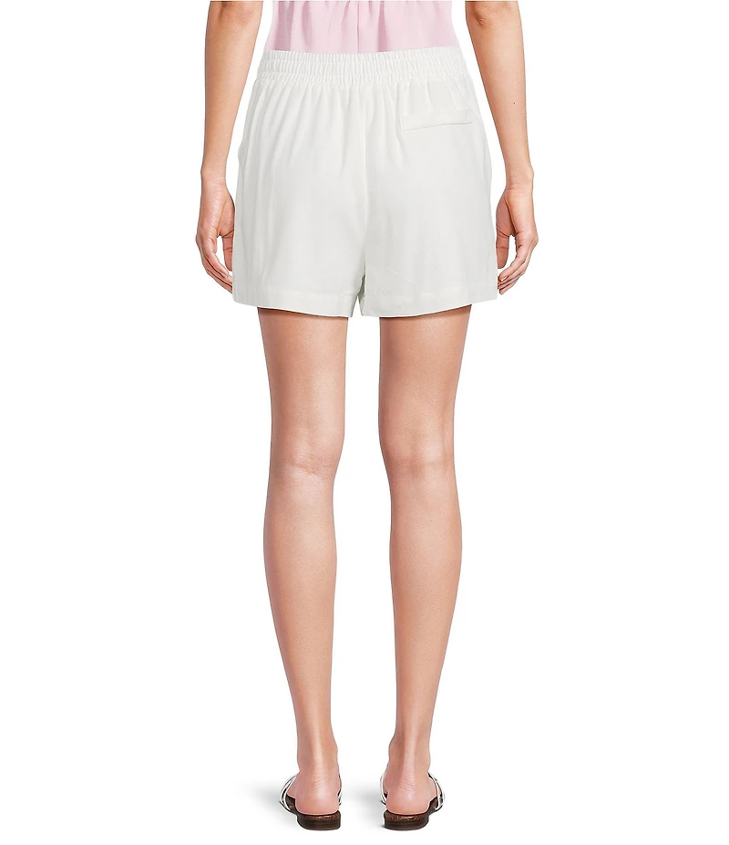 Blu Pepper Tie Front Mid Rise Flat Front Shorts