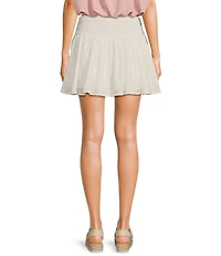 Blu Pepper Tie Front Mini Ruffle Skirt