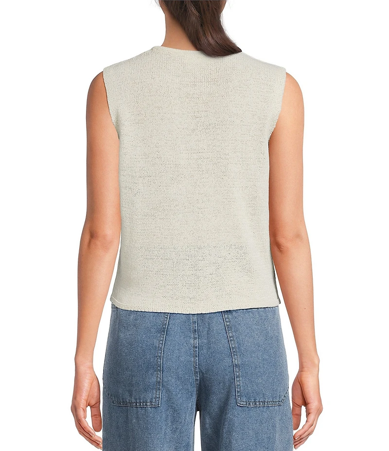 Blu Pepper Tie Front Sleeveless Knit Cardigan