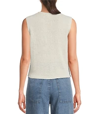 Blu Pepper Tie Front Sleeveless Knit Cardigan