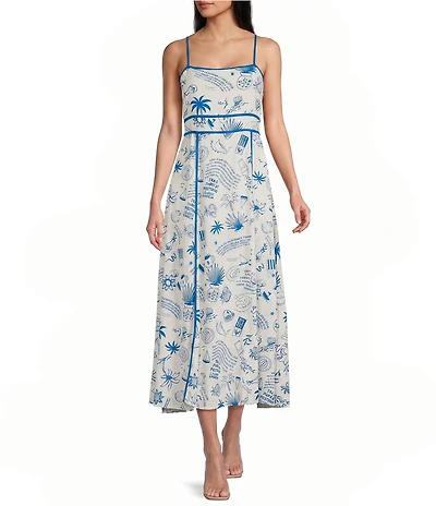 Blu Pepper Tropical Printed Maxi Dress