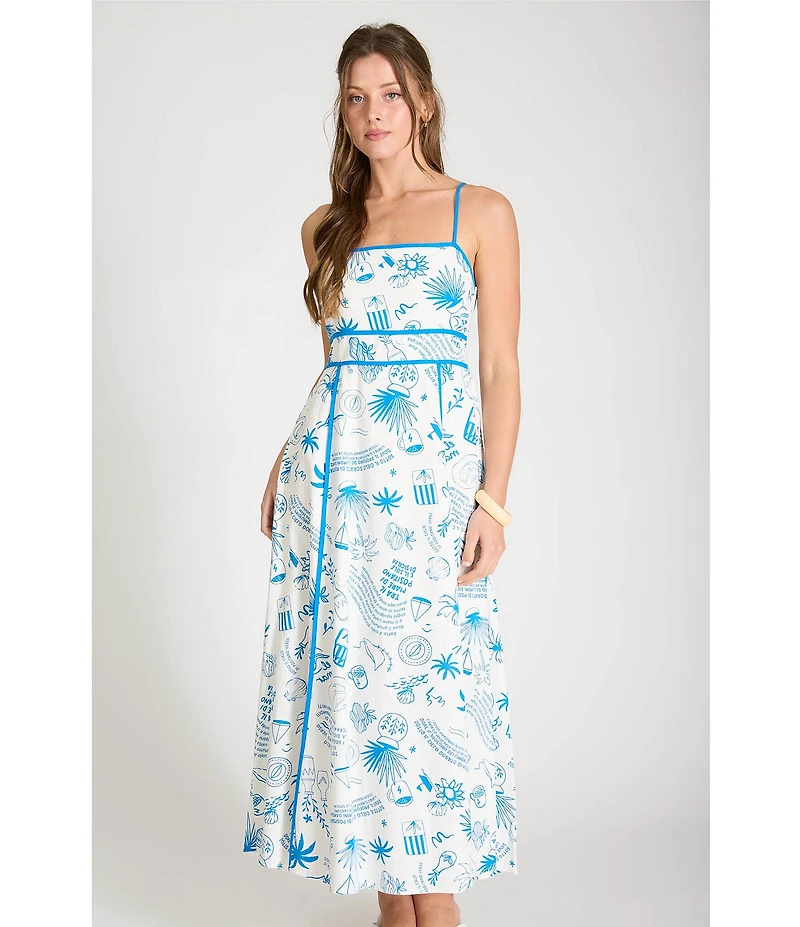 Blu Pepper Tropical Printed Maxi Dress