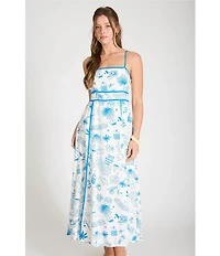 Blu Pepper Tropical Printed Maxi Dress