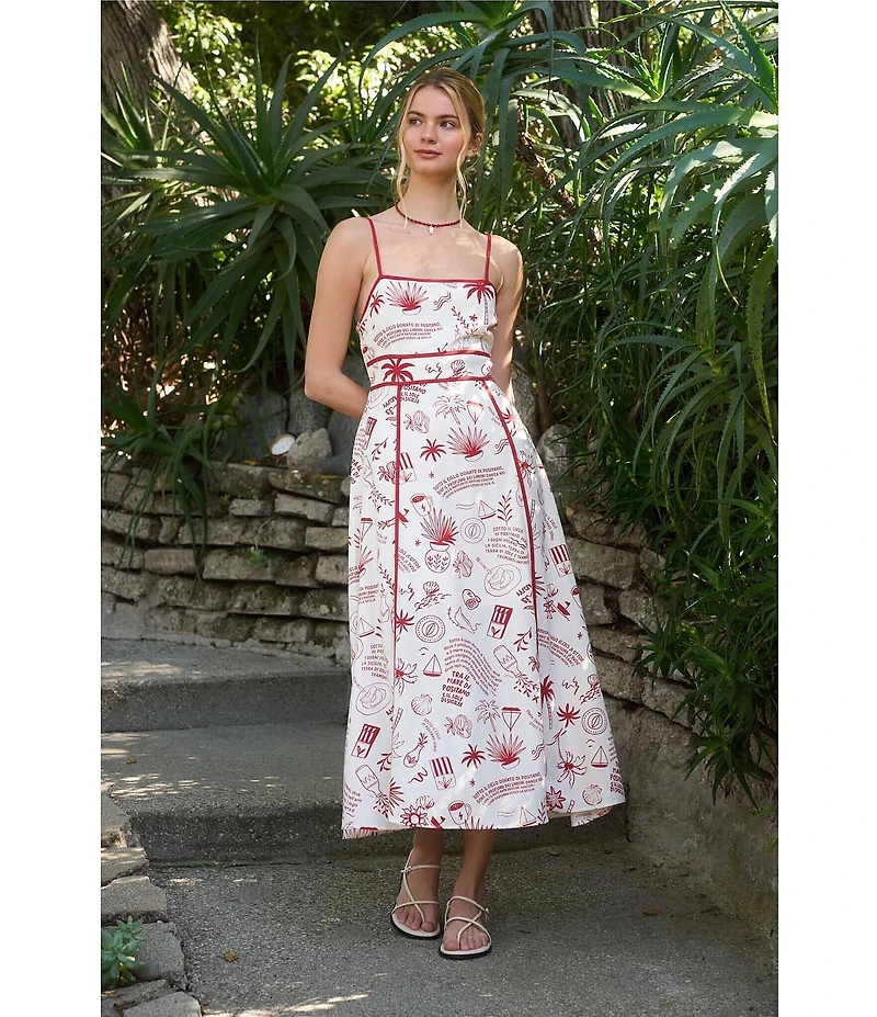 Blu Pepper Tropical Printed Maxi Dress