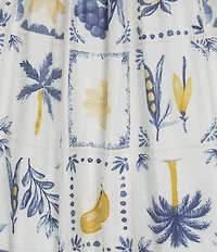 Blu Pepper Tropical Printed Tiered Midi Dress