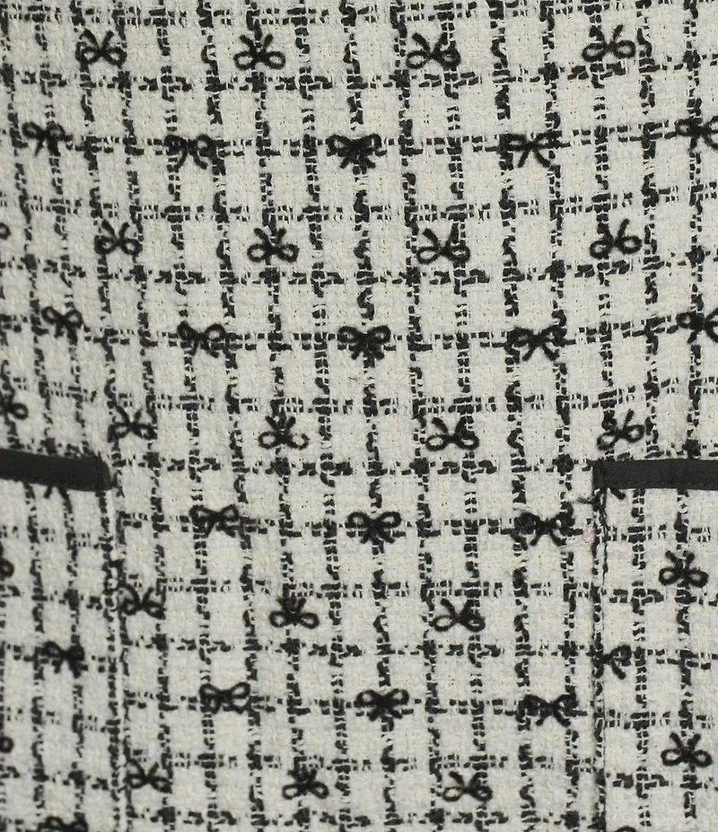 Blu Pepper Tweed Tie Front Short Sleeve Mini Shift Dress