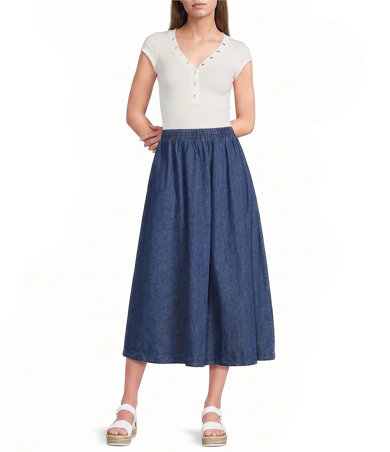 Blu Pepper V-Neck Short Sleeve Half Snap Button Knit Top
