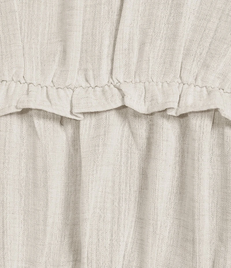 Blu Pepper Woven Short Sleeve V-Neck Tie Front Top