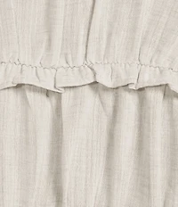 Blu Pepper Woven Short Sleeve V-Neck Tie Front Top