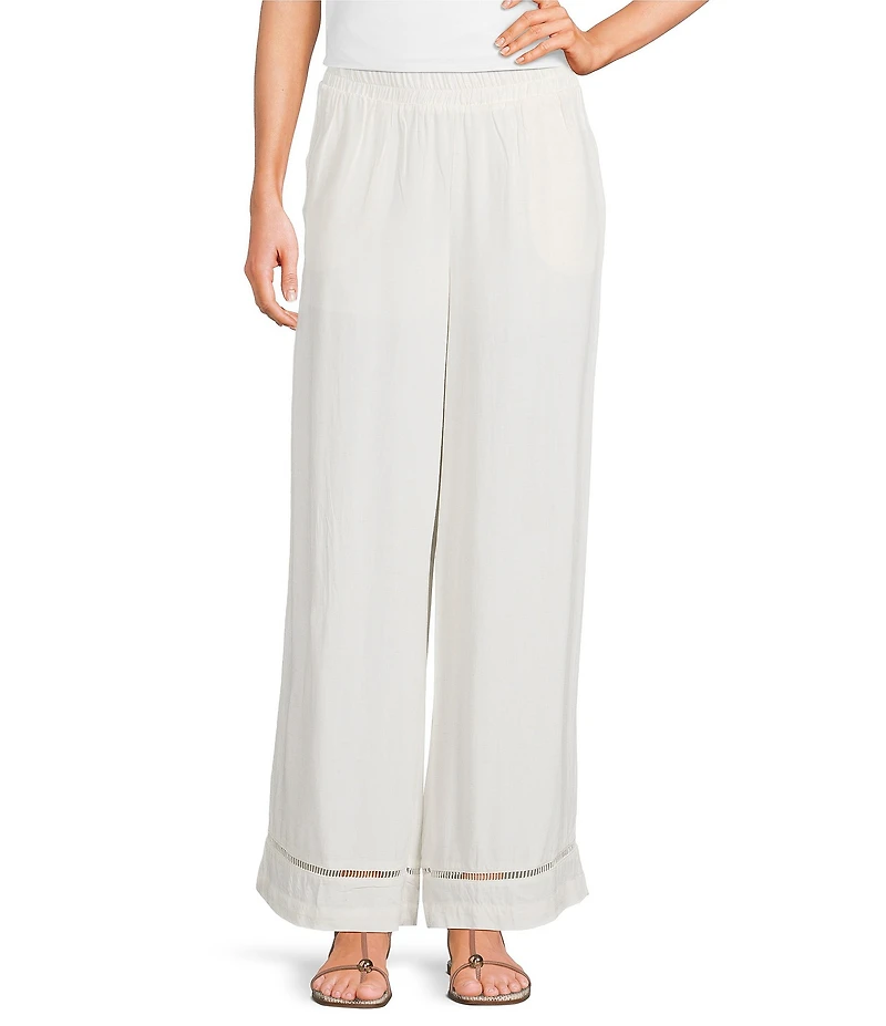 Blu Pepper Woven Wide Leg Ladder Lace Pants