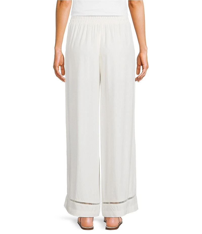 Blu Pepper Woven Wide Leg Ladder Lace Pants