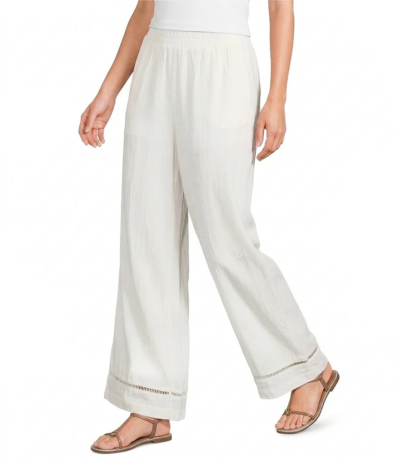 Blu Pepper Woven Wide Leg Ladder Lace Pants