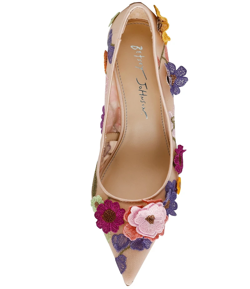 Blue by Betsey Johnson Aimey Floral Ornament Stiletto Pumps