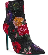 Blue by Betsey Johnson Belle Floral Embellished Stiletto Booties