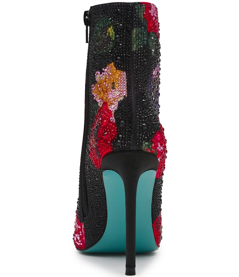 Blue by Betsey Johnson Belle Floral Embellished Stiletto Booties