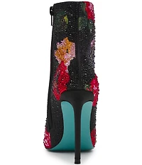 Blue by Betsey Johnson Belle Floral Embellished Stiletto Booties