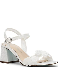 Blue by Betsey Johnson Blare Floral Ornamented Block Heel Dress Sandals
