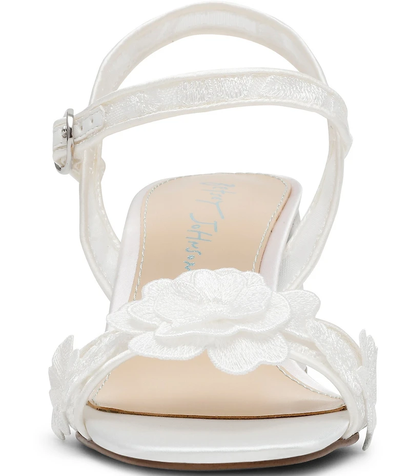 Blue by Betsey Johnson Blare Floral Ornamented Block Heel Dress Sandals