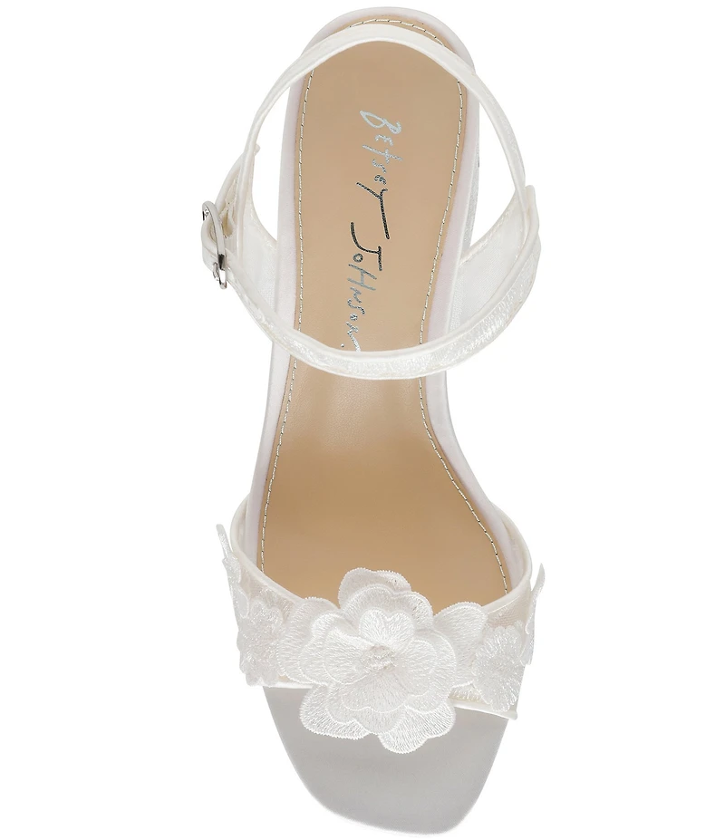 Blue by Betsey Johnson Blare Floral Ornamented Block Heel Dress Sandals