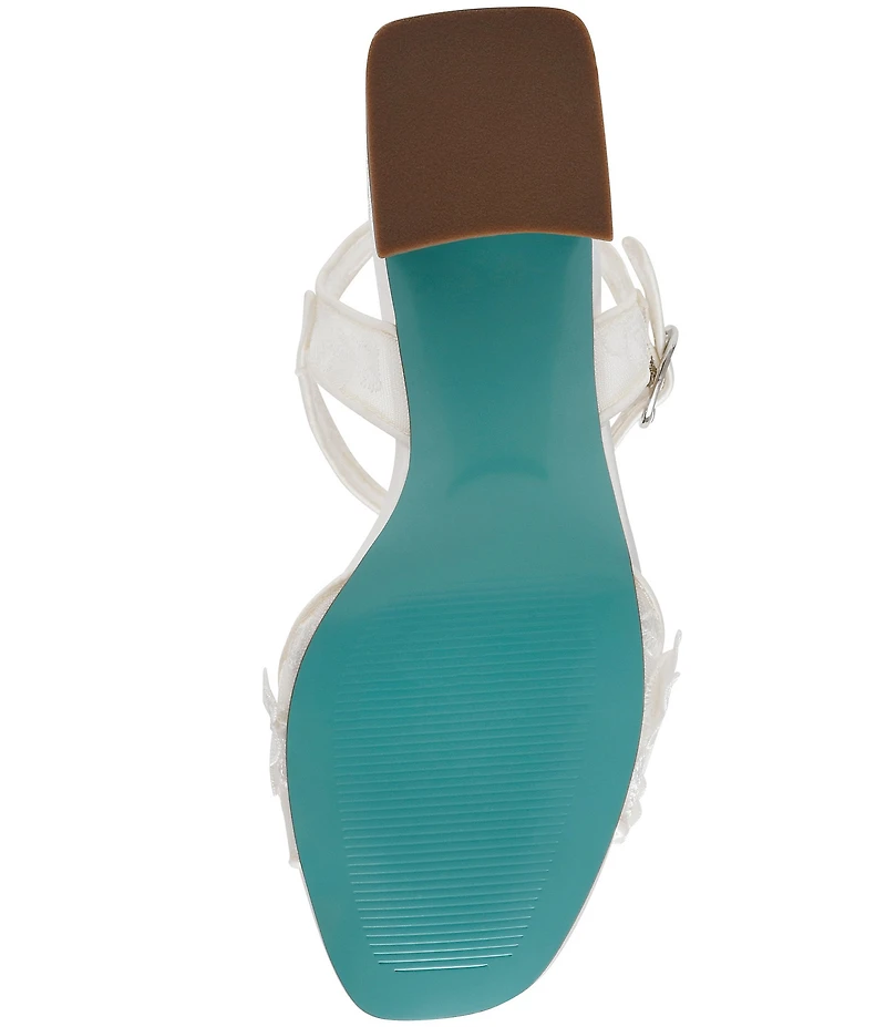 Blue by Betsey Johnson Blare Floral Ornamented Block Heel Dress Sandals