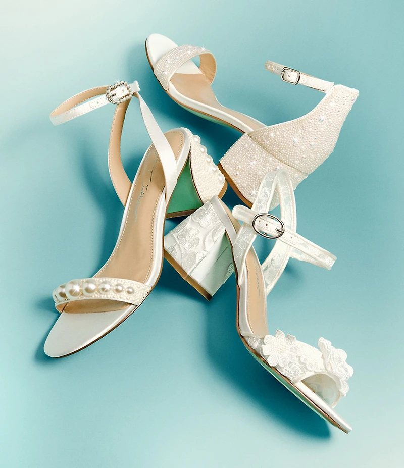 Blue by Betsey Johnson Blare Floral Ornamented Block Heel Dress Sandals
