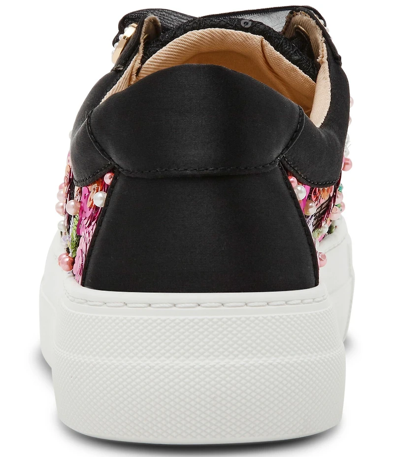 Blue by Betsey Johnson Bonny Floral Embroidered Platform Sneakers