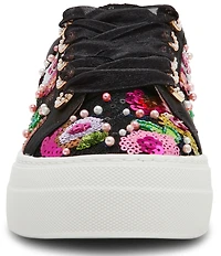 Blue by Betsey Johnson Bonny Floral Embroidered Platform Sneakers