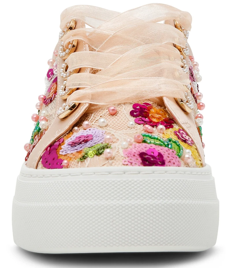 Blue by Betsey Johnson Bonny Floral Embroidered Platform Sneakers