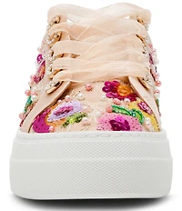 Blue by Betsey Johnson Bonny Floral Embroidered Platform Sneakers