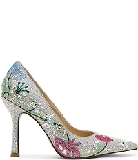 Blue by Betsey Johnson Brice Rhinestone Floral Print Pumps