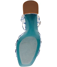 Blue by Betsey Johnson Brody Floral Embellished Mesh Platform Dress Sandals