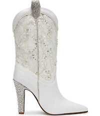Blue by Betsey Johnson Bruno Satin Lace Embellished Boots
