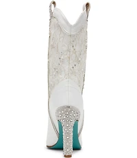 Blue by Betsey Johnson Bruno Satin Lace Embellished Boots
