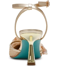 Blue by Betsey Johnson Carli Leather and Mesh Flower Applique Pumps