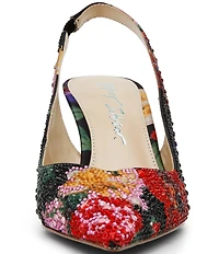 Blue by Betsey Johnson Clark Floral Print Rhinestone Slingback Pumps