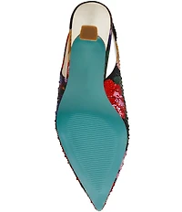 Blue by Betsey Johnson Clark Floral Print Rhinestone Slingback Pumps