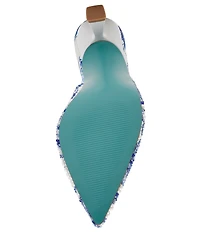 Blue by Betsey Johnson Clark Mesh Floral Pearl Rhinestone Slingback Pumps