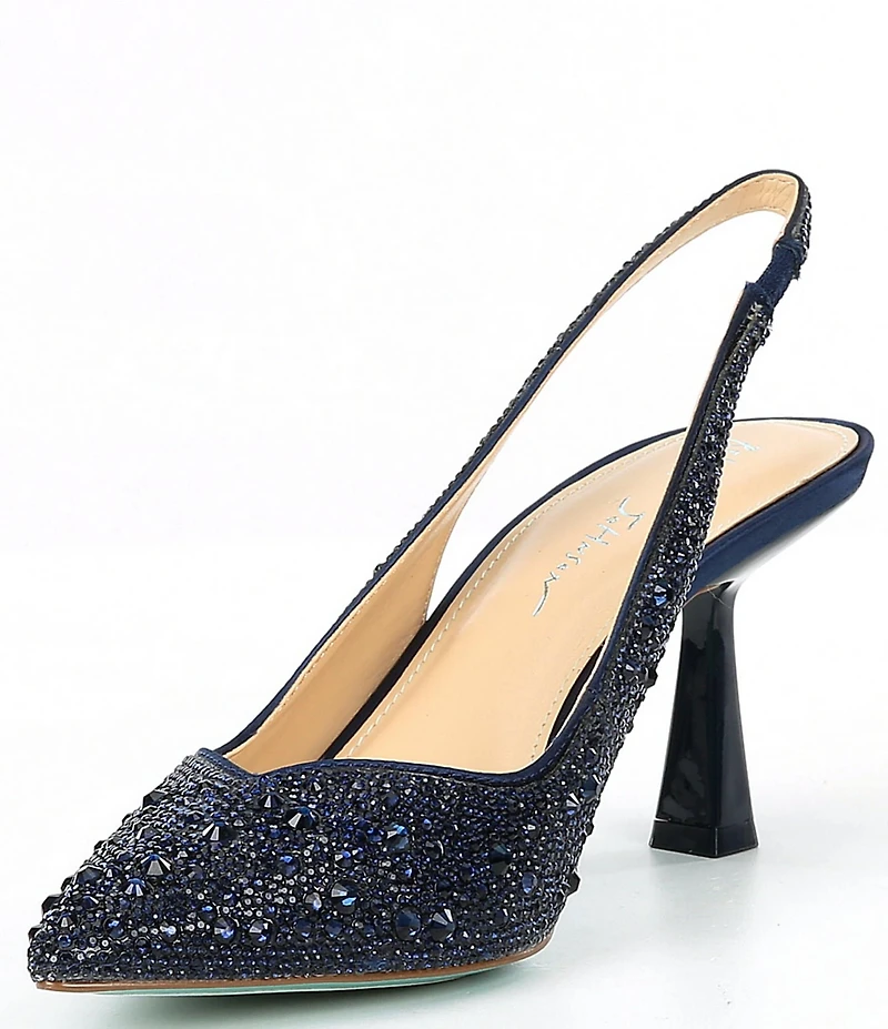 Blue by Betsey Johnson Clark Rhinestone Slingback Pumps