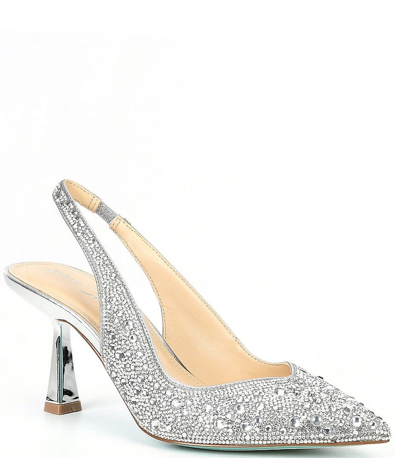 Blue by Betsey Johnson Clark Rhinestone Slingback Pumps