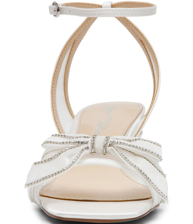 Blue by Betsey Johnson Cody Bow Embellished Pearl Heel Dress Sandals