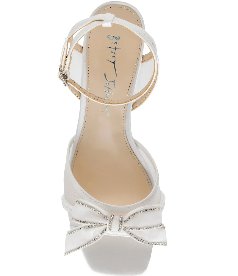 Blue by Betsey Johnson Cody Bow Embellished Pearl Heel Dress Sandals