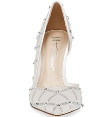 Blue by Betsey Johnson Cruze Mesh Rhinestone Pearl Dress Pumps