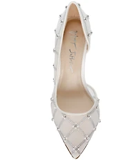 Blue by Betsey Johnson Cruze Mesh Rhinestone Pearl Dress Pumps