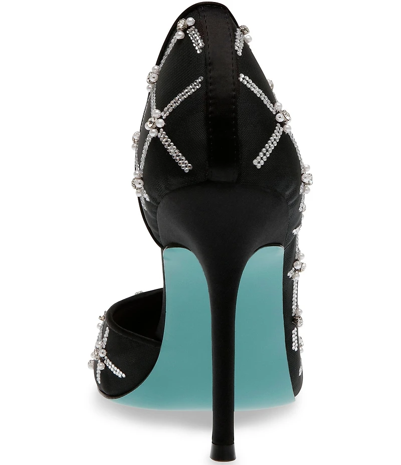 Blue by Betsey Johnson Cruze Mesh Rhinestone Pearl Dress Pumps
