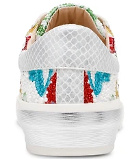 Blue by Betsey Johnson Damon Floral Pearl Embellished Sneakers