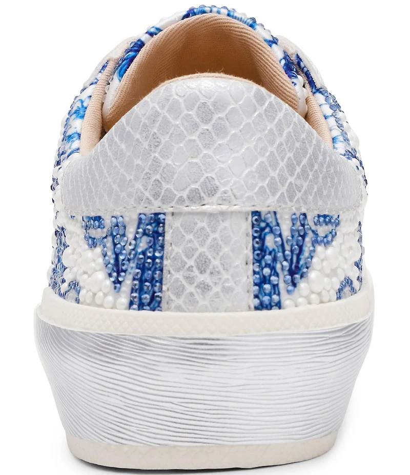 Blue by Betsey Johnson Damon Floral Pearl Embellished Sneakers