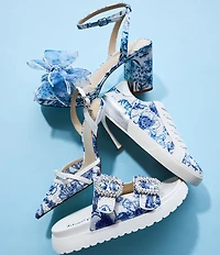 Blue by Betsey Johnson Damon Floral Pearl Embellished Sneakers